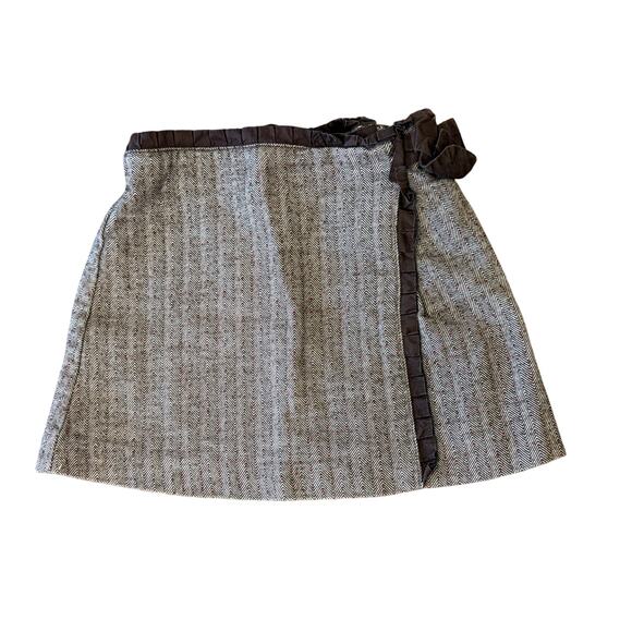 JANIE and JACK Brown Tweed Velvet Bow Skirt Infant size 18-24 months - Picture 1 of 6